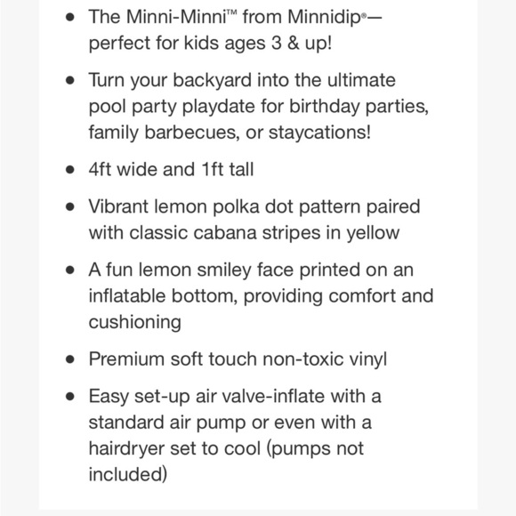 Minnidip lemon pool NIB - Picture 6 of 6